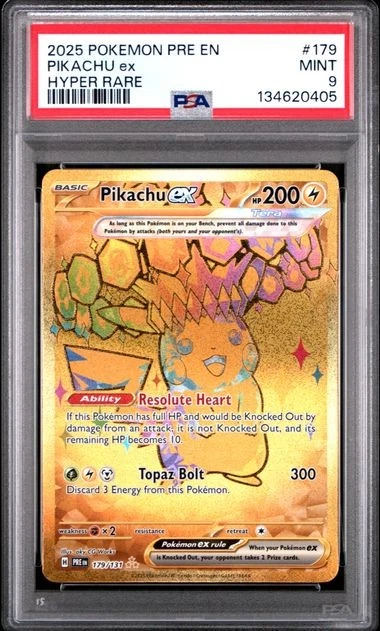 Pikachu Pokémon TCG Grade 9 Rare Individual Collectible Card Game