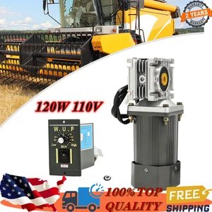 Electric Worm Gear Reducer Gearbox 30 : 1 Worm Gear Motor High Torque 110V 120W - Picture 1 of 19