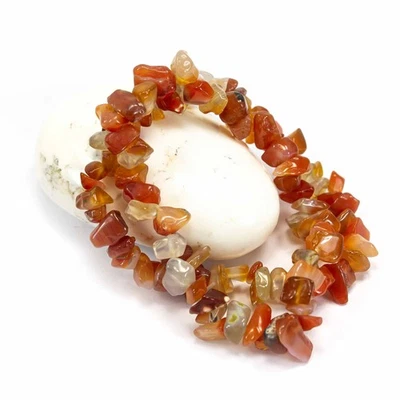 Karneol - Splitter Armband Edelstein Echtschmuck Elastisch Dehnbar Heilstein - Bild 1 von 4