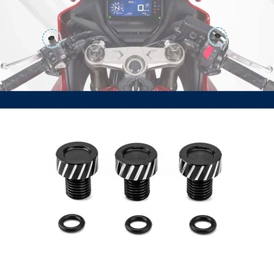 Motorcycle CNC Cut Mirror Hole Plug Covers Fit Suzuki DR-Z GSX GSX-R GSX-S1000 - Imagem 1 de 4