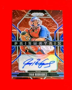 🔥Ivan Rodriguez Auto /49-2025 Prizm Baseball Prizmatrix Blue Prizm #PA-IR Texas - Picture 1 of 2