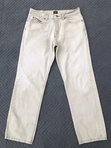 Lee Jeans Mens 34x32 Beige Denim Regular Fit Straight Leg Cotton Western - Picture 1 of 16