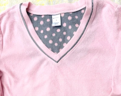 Liz Claiborne флис розовый серый в горошек 2 шт. пижама комплект PJs маленький Sleepwear Exc - Изображение 1 из 4