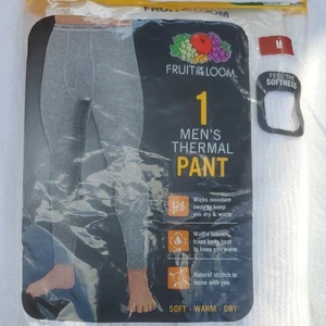 MEN'S FRUIT OF THE LOOM THERMAL BASE BOTTOM L/G White - Picture 1 of 4