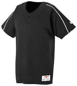 Wilson Baseball Jersey 1 Button Placket Textreme BLACK NEW Blank Adult Size M R4 - Picture 1 of 1