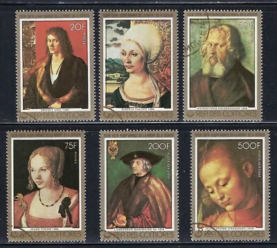 Comoros 1978 6v. CTO NH 450th Anniv. Death of Albrecht Durer • Paintings • Art - Image 1 of 3