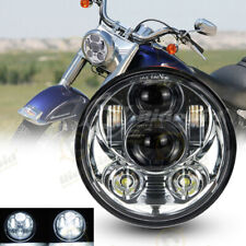 Chrome 5-3/4 5.75" LED Headlight High Low for Harley Sportster XL 883 1200 Dyna