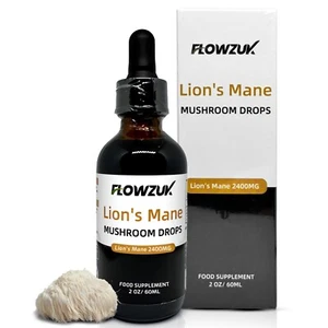 Löwenmähne Pilz Tinktur 60ml - 100% Bio Dual Extrakt Tropfen von Flowzuk - Bild 1 von 1
