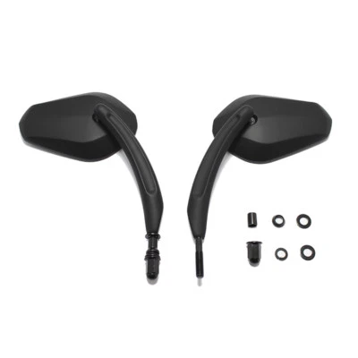 Motorcycle Black Tapered Short Stem Rearview Side Mirrors For Harley Davidson MT - Image 1 of 4