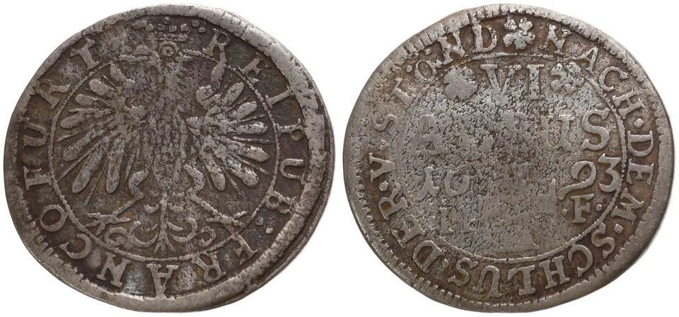 Old German States - City Frankfurt 6 Albus 1693 - Silver - Image 1 of 1