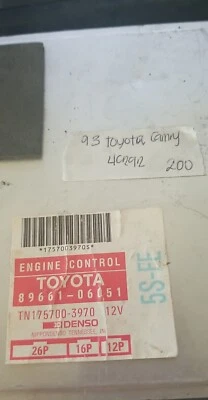 89661-06051 ecm ecu computer 1993 Toyota Camry - Image 1 of 4