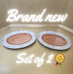Nuevo juego de 2 platos ovalados Demdaco Indian Summer 13" x 9" 2007 Deb Hrabik - Imagen 1 de 14