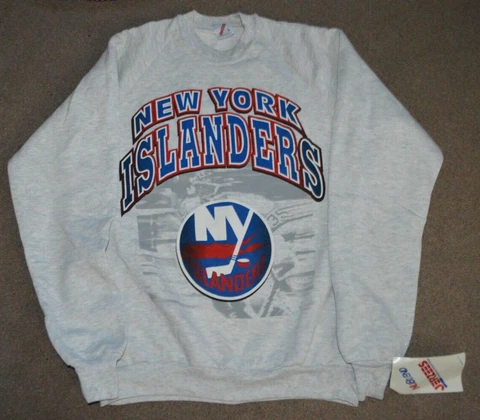 NWT Vtg New York Islanders Crewneck Sweatshirt Jerzees Large Cover