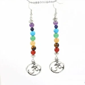 Natural Stone "Om" earrings - Picture 1 of 2