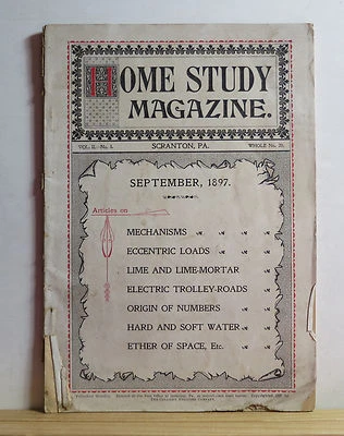 Home Study Magazine Sept. 1897 Mechanical Engineering Science Electric Trolleys  - Image 1 of 4