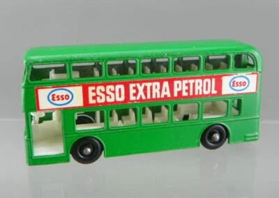 Vintage 1960's Matchbox Diecast No.74 Green Esso Extra Petrol Daimler Bus VGC - Image 1 of 4