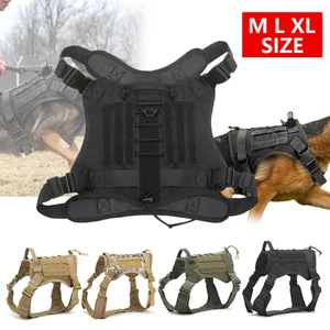 No Pull Dog Pet Harness Outdoor Tactical Training Adjustable Vest Handle M L XL - Picture 1 of 21