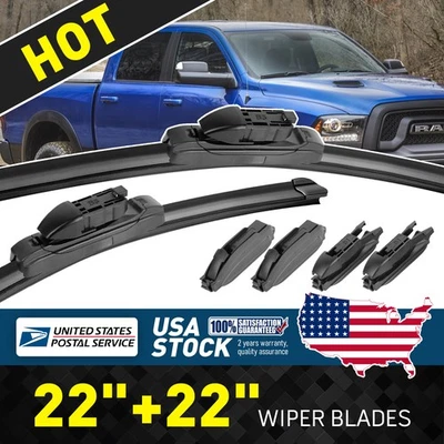 Limpiaparabrisas delantero para Chevrolet Silverado 3500 2001-2018 22"+22" Foto 1 de 4