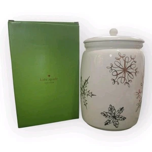 Kate Spade Snowflake Jingle All The Way Cookie Jar Servapetit Gold Silver White - Picture 1 of 7