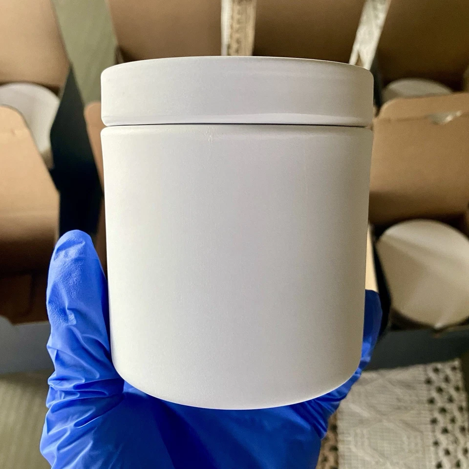 8 Makesy 9oz White Candle Tins w/ Lids | Matte Gift Jars | Bulk Candle Vessels - Image 1 of 4