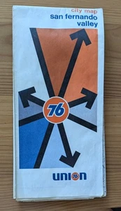 Mapa de la ciudad vintage plegable 1973 San Fernando Valley California Union 76 - Imagen 1 de 8