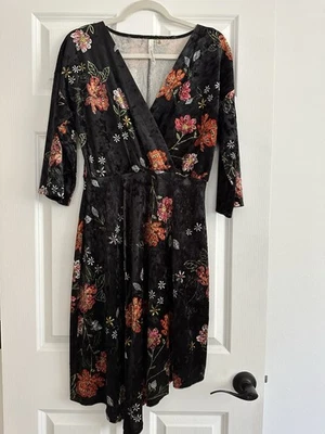 Vestido floral de terciopelo para mujer NY Collection talla PM Foto 1 de 4