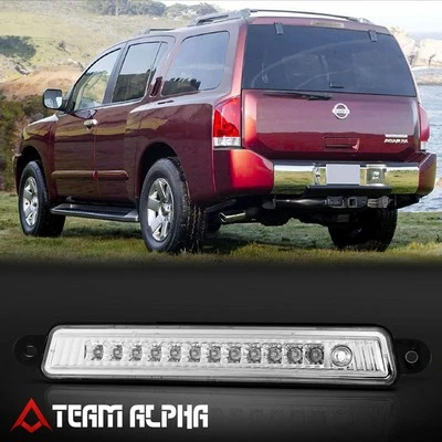 Fits 2004-2015 Armada/QX56[Chrome/Clear]Full LED Third 3rd Brake Light Tail Lamp - Image 1 of 4