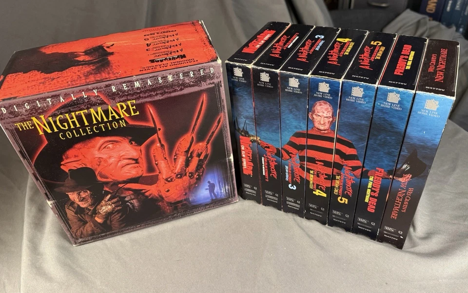 The Nightmare on Elm Street Collection VHS Box Set 1999 Horror 1-7 Wes Craven Foto 1 de 4