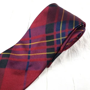 Vintage Polo Ralph Lauren Hand Made USA Red Plaid Silk Tie MISSING BRAND LABEL - Imagen 1 de 11