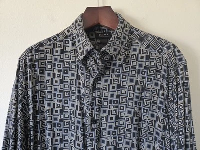 Axcess Mens XL Casual Button Up Short Sleeve Collared Rayon Shirt - Image 1 of 4