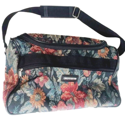 VTG Jaguar Floral Tapestry Weekender Overnighter Soft Shell Travel Carry-On - Image 1 of 4