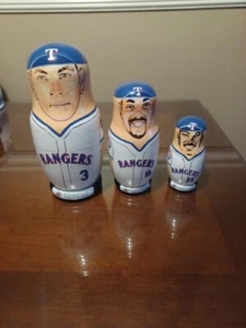 Texas Rangers Rodriguez, Gonzalez, Palmeiro, Babooshkah russische Nestpuppen - Bild 1 von 7