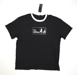 The Office Cotton:On Loose Fit T-Shirt Black w White Trim Short Sleeve Mens XL - Picture 1 of 8