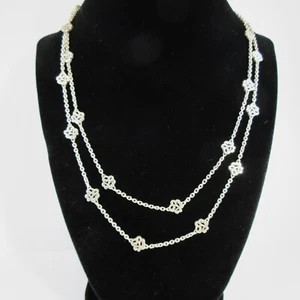 Lois Hill Sterling Silver Signature Scrollwork 38" Station Necklace - Picture 1 of 6