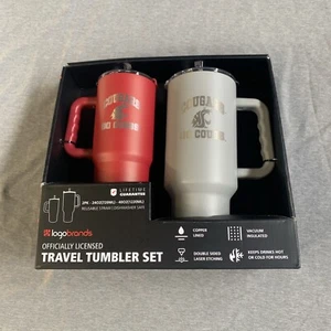 WSU Washington State Reisebecher 40 Unzen & 24 Oz. 2 Pk. Set Logo Marken - Bild 1 von 9