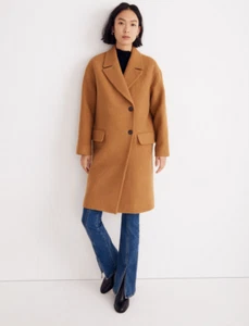 NEW MADEWELL $328 HEATHER TOFFEE INSULUXE FABRIC HAYDON COAT SZ 3X - Picture 1 of 6
