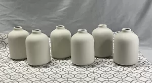 Small White Ceramic Vases Set 6 for Decor, Boho Bud Vases for Dry Flower, 4.1''H - Picture 1 of 3
