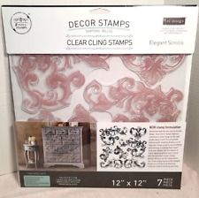 Elegant Scroll - Clearly Aligned Decor Stamp- Redesign With Prima Flowers