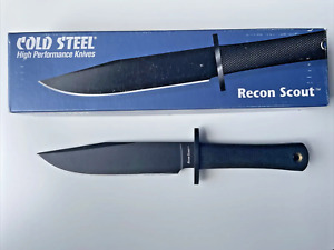 Cold Steel 39LRS Recon Scout Knife 7-5/8" Bowie Black Carbon Steel Kraton Handle