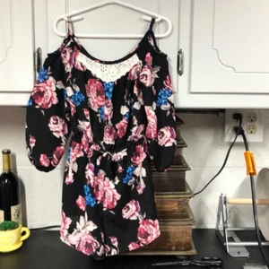 Pink & Violet cold shoulder romper size 6/6X girl - Picture 1 of 5