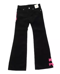 Gymboree Cheery All The Way Black Pink Ribbon Bow Corduroy Pants Sz 10 NWT - Picture 1 of 3