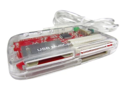 NEW USB 2.0 clear external multi card reader and writer, (2476) - Image 1 of 3