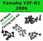 Black Fairing Bolt Kit body screws fasteners for Yamaha YZF R1 206 YZFR1