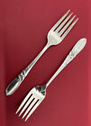 Oneida Community Silverplate 1953 WHITE ORCHID - Two 6 3/4" Salad Forks MCM