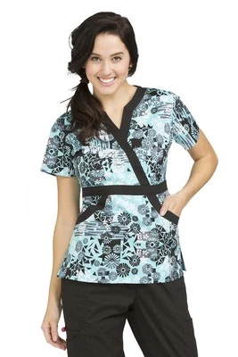 {SM} Women's Medical Uniform Top "Mosaic Garden" Madi Top (4549MSGD) - Image 1 of 2