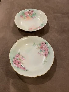 Dos cuencos pequeños Baviera. Diámetro de 5,75 pulgadas. Flores rosas - Imagen 1 de 3