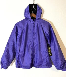 ULTIMATE Hooded Reversible Kids Girl Windbreaker Raincoat Jacket Size 14/16 - Picture 1 of 5