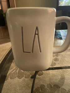 Rae Dunn LA, Yellow Inside, White Coffee Mug  *New 2021* - Picture 1 of 4