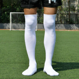 US Men Sport Football Soccer Long Socks Solid Knee High Bottom Non-slip Socks