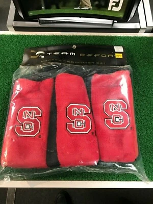 New North Carolina State Golf 3 Pack Barrel Style Team Effort DR/FW/HY Headcover - Image 1 of 4